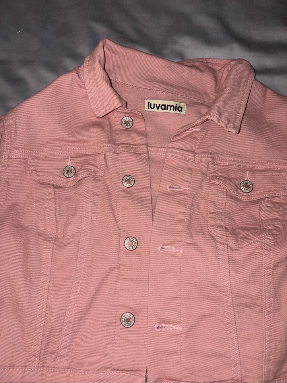 Luvamia Pink Denim Jacket - Women's Lightweight Button-Up Jean Jacket